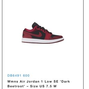 Womens Air Jordan 1 Low SE 'Dark Beetroot'